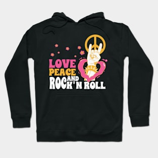 Love, peace and rock and roll Hoodie